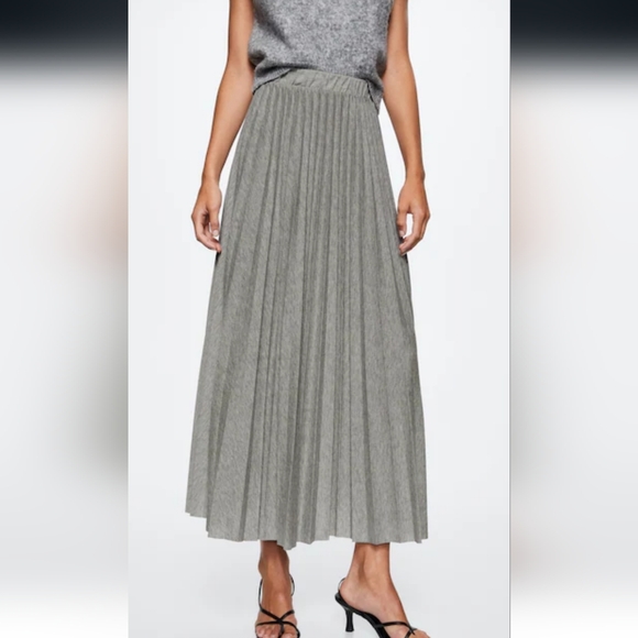 Mango Dresses & Skirts - Mango Gray Maxi Pleated Skirt